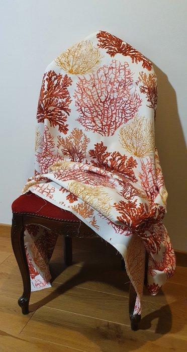 Offerte! Exclusief stof met rode koraal - Mediterraan, Antiek en Kunst, Antiek | Tapijten, Tafelkleden en Textiel