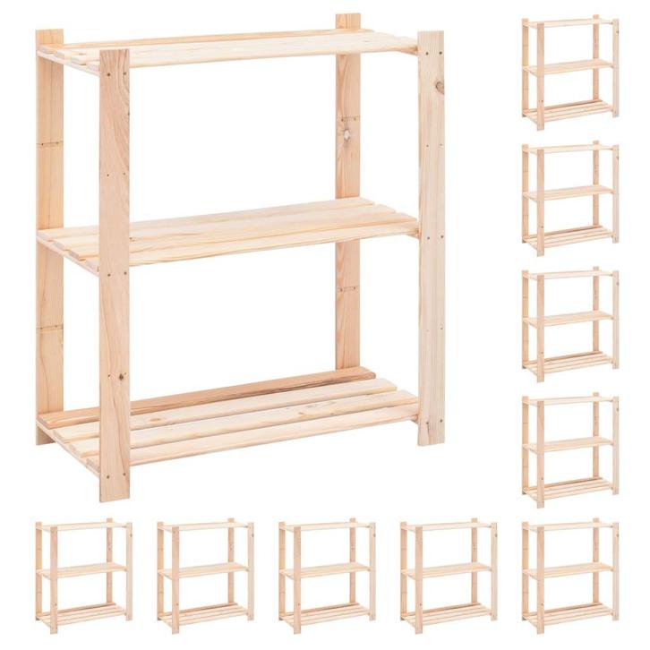 vidaXL Opbergrekken 3-laags 10 st 80x38x90 cm grenenhout 150, Huis en Inrichting, Kasten | Stellingkasten, Nieuw, Verzenden