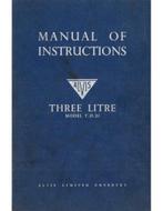 1958 ALVIS TREE LITRE INSTRUCTIEBOEKJE ENGELS, Auto diversen, Handleidingen en Instructieboekjes