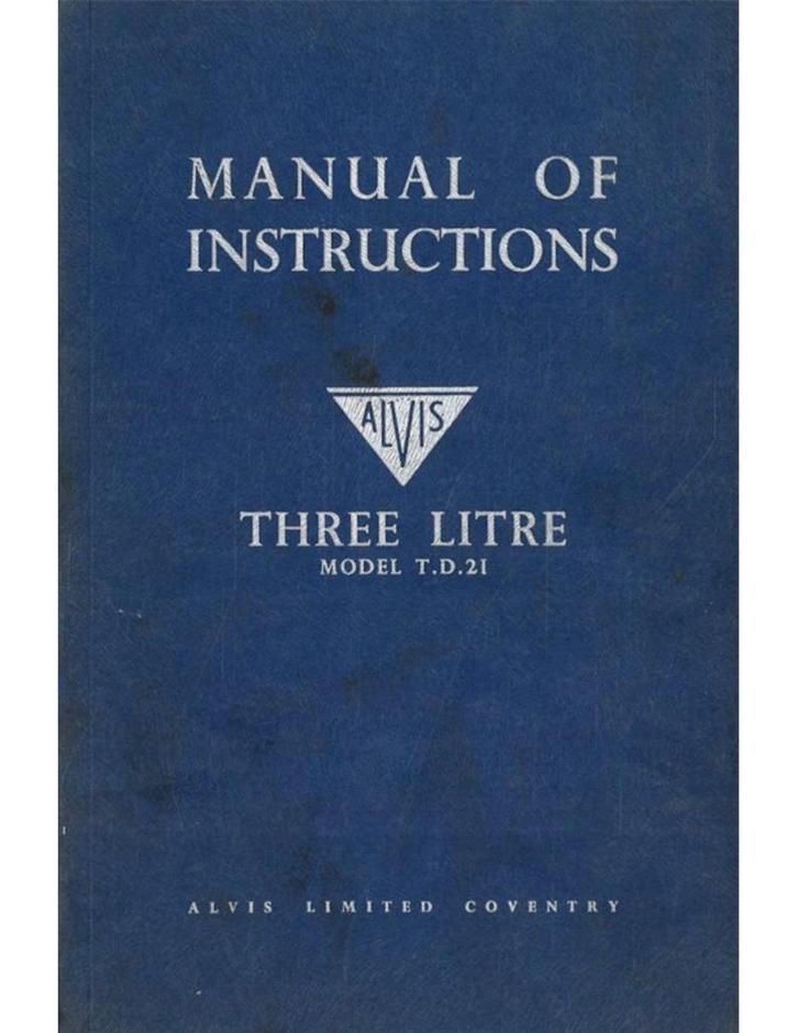 1958 ALVIS TREE LITRE INSTRUCTIEBOEKJE ENGELS, Auto diversen, Handleidingen en Instructieboekjes