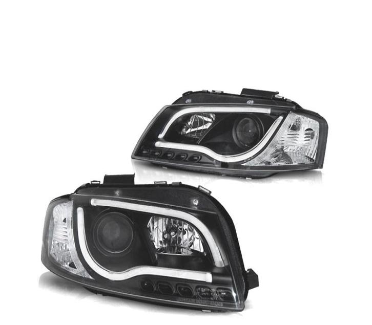 PHARES LED AUDI A3 8P 03-08 TRU DRL NOIR, Autos : Pièces & Accessoires, Éclairage, Envoi