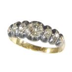 Ring - 18 karaat Geel goud - Diamant Victoriaans 1840, Handtassen en Accessoires, Ringen, Nieuw