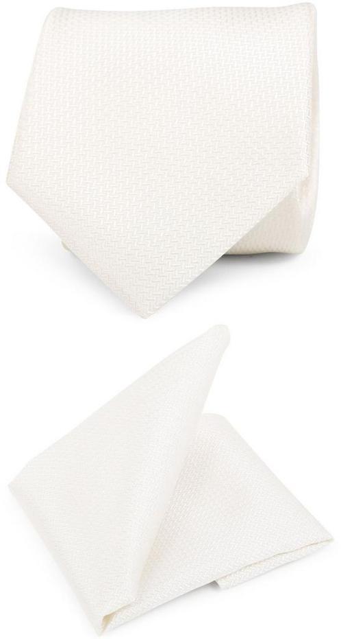 Suitable Pochet Stropdas Set V-Design Off-White maat  Heren, Vêtements | Hommes, Cravates, Envoi