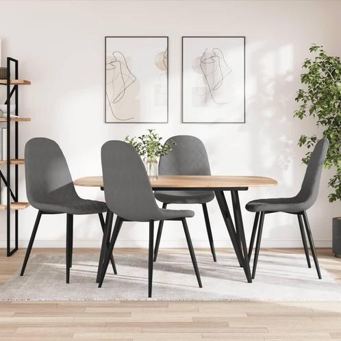 vidaXL Eetkamerstoelen 4 st fluweel lichtgrijs, Huis en Inrichting, Stoelen, Nieuw, Verzenden