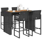 vidaXL 5-delige Tuinbarset zonder kussens poly rattan acacia, Tuin en Terras, Verzenden, Nieuw