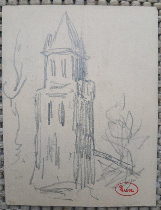 Maximilien Luce (1858-1941) - Kerk in landschap - omgeving, Antiquités & Art, Art | Peinture | Classique