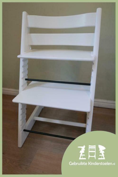 Stokke Tripp Trapp wit blanc triptrap, Kinderen en Baby's, Kinderstoelen, Meegroeistoel, Zo goed als nieuw, Aanschuifbaar, Afneembaar eetblad