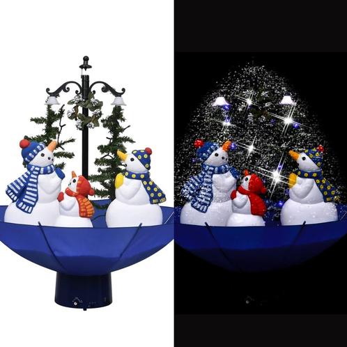 vidaXL Kerstboom sneeuwend met paraplubasis 75 cm PVC blauw, Diversen, Kerst, Nieuw, Verzenden