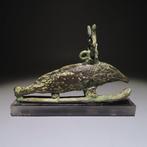 Oud-Egyptisch Brons Figuur van God Oxyrhynchos Fish. 11 cm