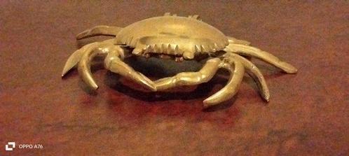 Sculpture, Crabe bronze ciselé  - 18 cm - Bronze doré - 1950, Antiek en Kunst, Curiosa en Brocante