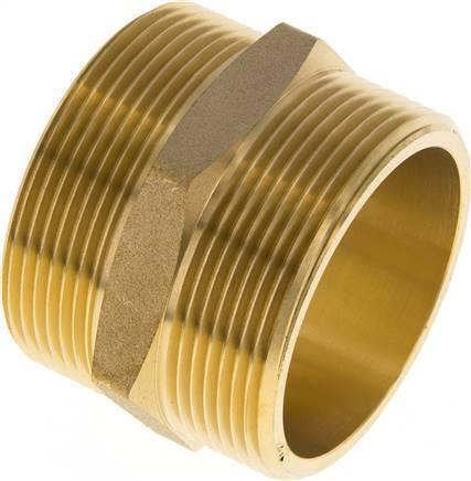 Dubbele Nippel G2'' Messing Vlakke Afdichting 16bar 60mm Hex, Doe-het-zelf en Bouw, Overige Doe-Het-Zelf en Bouw, Verzenden