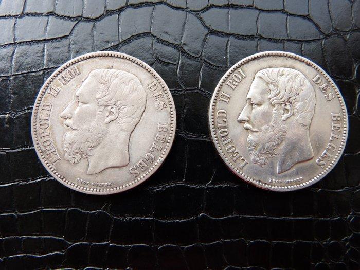 België. Leopold II. 5 Francs 1868/1872 (Zonder Minimumprijs), Postzegels en Munten, Munten | Nederland