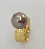 Ring - 18 karaat Geel goud - 12,5 mm ronde Edison-parel