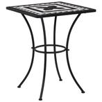 vidaXL Table de bistro mosaïque Noir et blanc 60 cm, Verzenden
