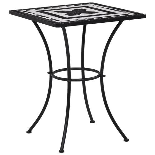 vidaXL Table de bistro mosaïque Noir et blanc 60 cm, Tuin en Terras, Tuinsets en Loungesets, Verzenden