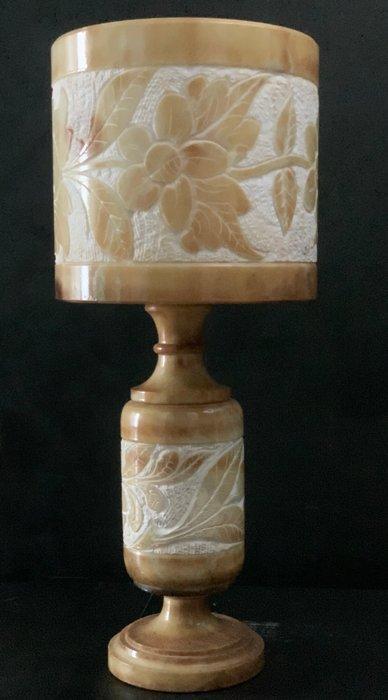 Lamp - Albast - Gebeeldhouwd monumentaal, Antiek en Kunst, Kunst | Designobjecten