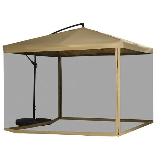 TRUUSK Vrijdragende Parasol Met Klamboe, Inclusief Handsling, Tuin en Terras, Parasols, Verzenden