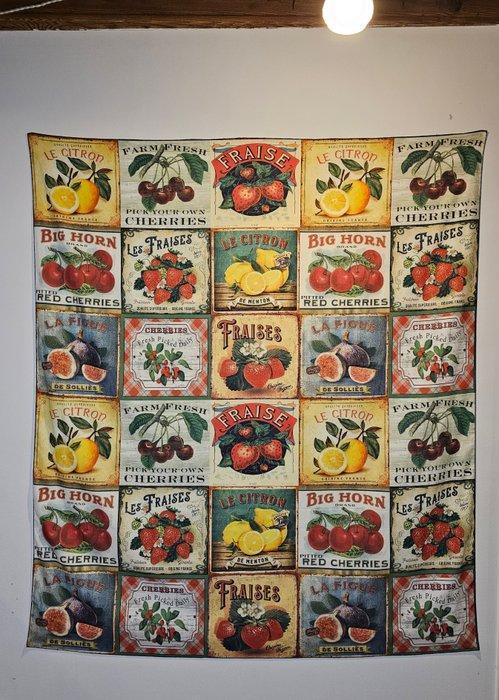 Decoratief paneel Vintage Fruits -170x140cm- Met uiterste, Antiek en Kunst, Antiek | Tapijten, Tafelkleden en Textiel