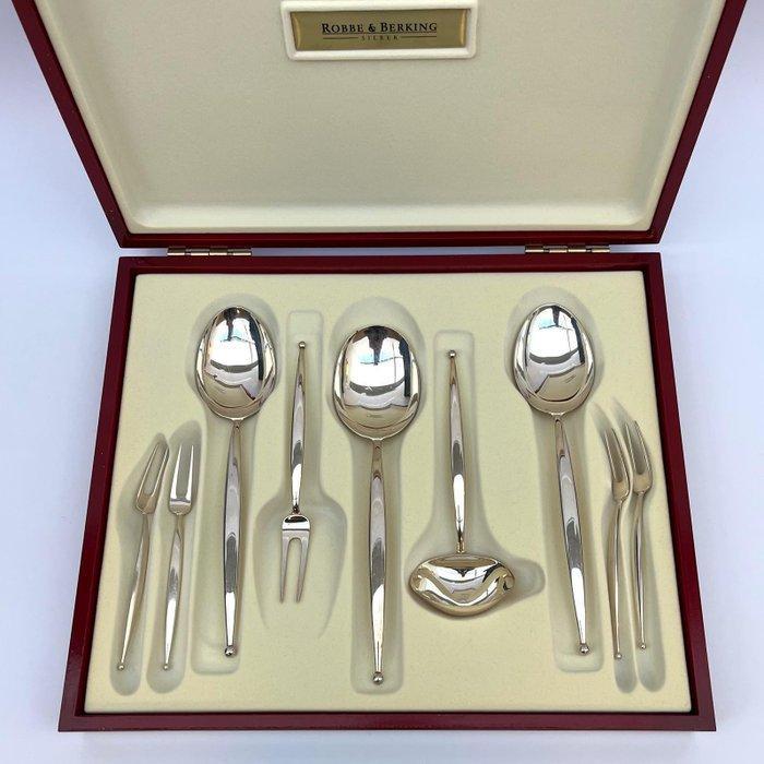 Robbe & Berking - Model Gio serveerbestek - Bestekset (9), Antiek en Kunst, Antiek | Zilver en Goud