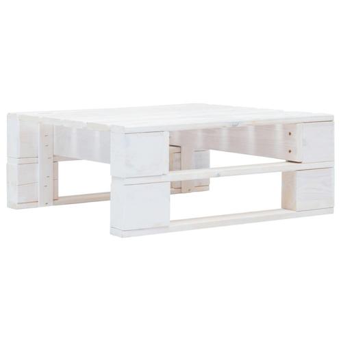 vidaXL Tuinhocker pallet hout wit, Tuin en Terras, Tuinsets en Loungesets, Nieuw, Verzenden