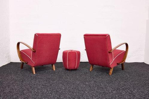Up Závody, Pomegranate color fabric - Jindrich Halabala -, Antiek en Kunst, Antiek | Meubels | Stoelen en Sofa's