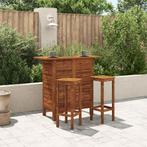 vidaXL 3-delige Bartafel en -stoelenset massief acaciahout, Tuin en Terras, Verzenden, Nieuw