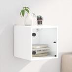 vidaXL Nachtkastje met glazen deur 35x37x35 cm wit, Huis en Inrichting, Slaapkamer | Nachtkastjes, Verzenden, Nieuw