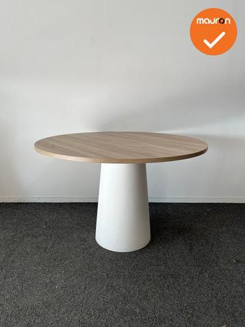 Vergadertafel - rond - 120 cm - Bladkleur naar keuze wit beschikbaar voor biedingen