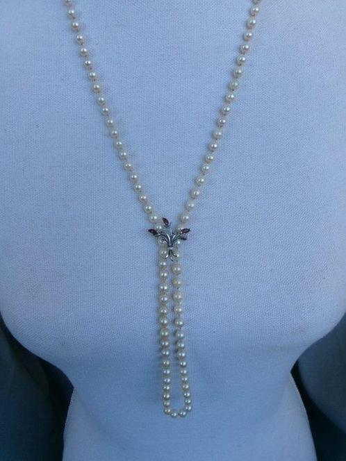 Zilver, Akoya parels - Halsketting - Art Deco Endless 86cm, Antiek en Kunst, Kunst | Designobjecten