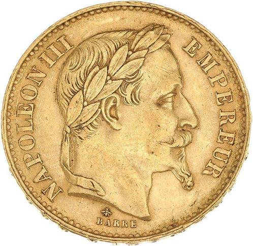 6,45 grams - Goud .900 - 20 Francs Napoleon III, Postzegels en Munten, Edelmetalen en Baren