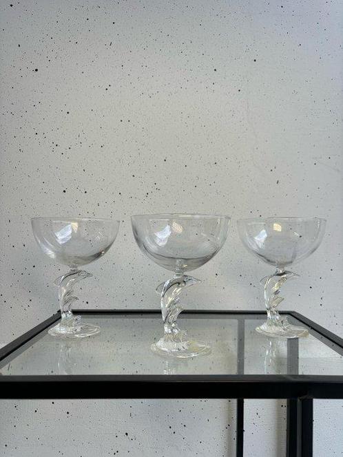 Wijnglas (3) - Cristal dArques Durand Luminarc Dolfijn, Antiek en Kunst, Curiosa en Brocante
