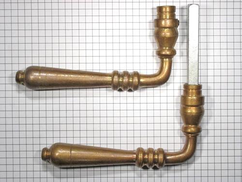 Set deurklinken messing antiek, Doe-het-zelf en Bouw, Hang- en Sluitwerk, Klink of Kruk, Nieuw, Overige materialen