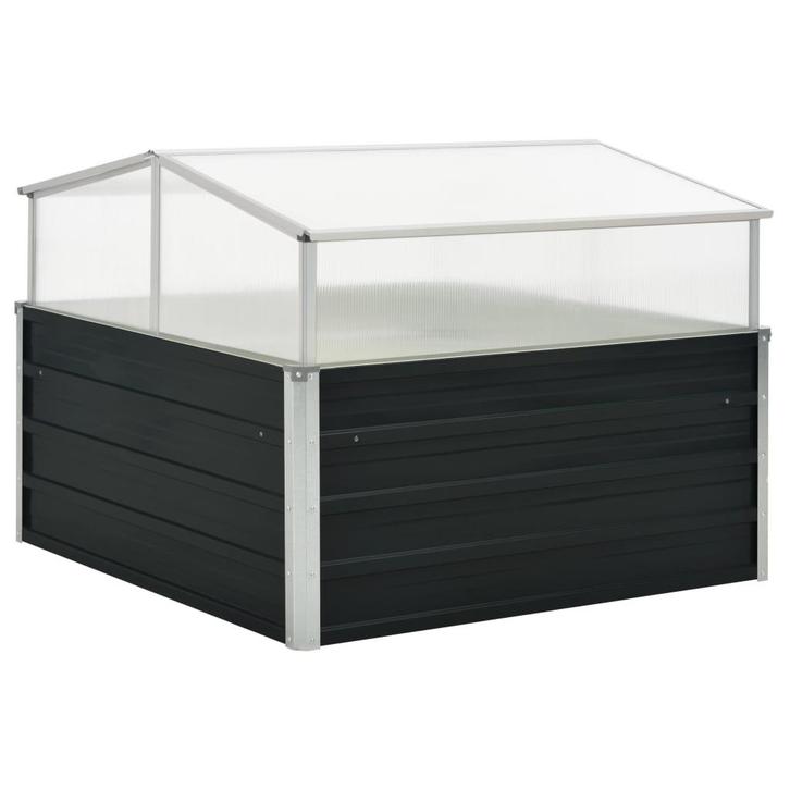 vidaXL Tuinkas 100x100x77 cm gegalvaniseerd staal antraciet, Tuin en Terras, Bloempotten, Nieuw, Verzenden