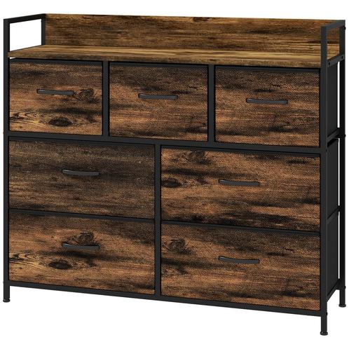 Kast - Stoffen Laden - Industriële Stijl - Bruin/Zwart, Huis en Inrichting, Kasten | Ladekasten, Nieuw, Ophalen of Verzenden