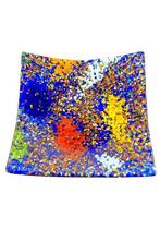 Schotel - Muranoglas - Blauwe bord 17 cm