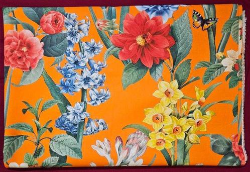 Tissu bohème floral exclusif, Orange - 300x280cm - Design, Antiek en Kunst, Antiek | Tapijten, Tafelkleden en Textiel
