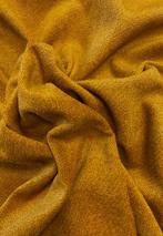 Zacht geweven cinigliato stof in mosterdgeel/warme oker,