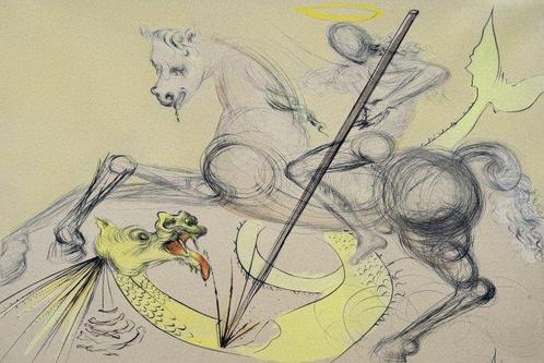 Salvador Dali (1904-1989) - Saint Georges et le Dragon, Antiek en Kunst, Antiek | Overige Antiek