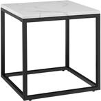 tectake Marmeren bijzettafel Alysia, vierkant - zwart / wit, Huis en Inrichting, Verzenden, Nieuw