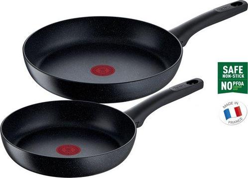 Tefal Black Stone koekenpannenset - Ø 24/28 cm, Maison & Meubles, Cuisine | Ustensiles de cuisine, Enlèvement ou Envoi