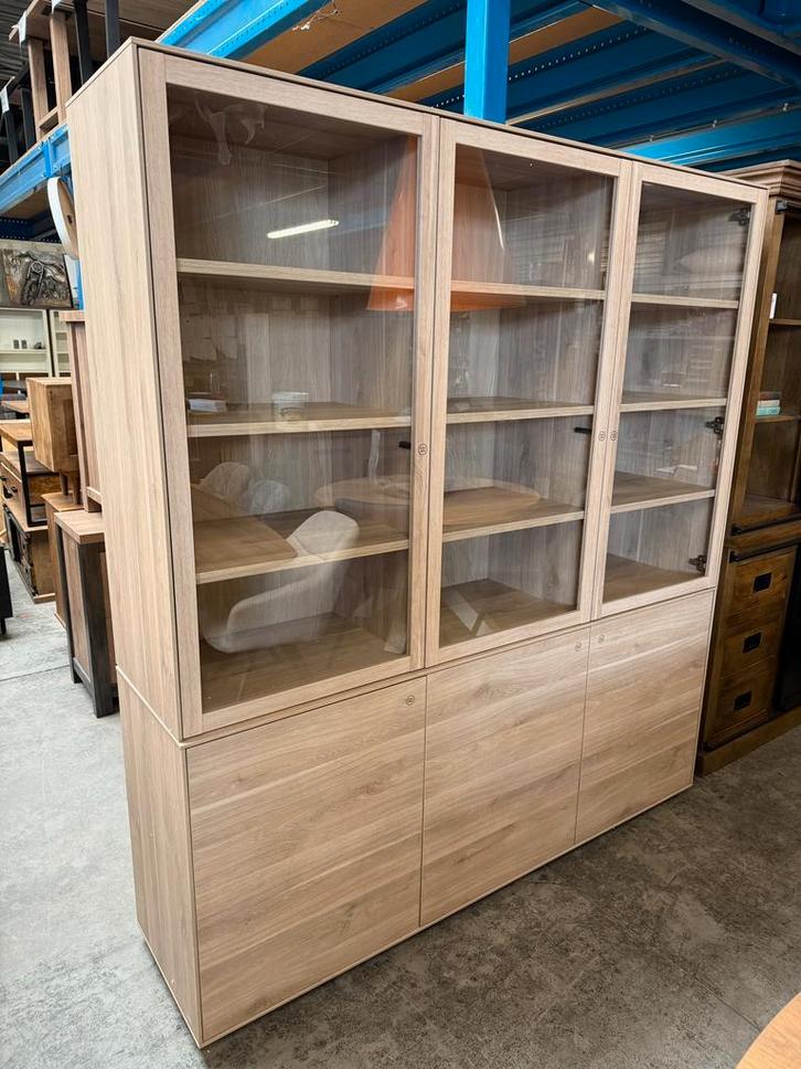 Elegance buffetkast, kleur fresh oak, Huis en Inrichting, Kasten | Buffetkasten, Nieuw, Met lade(s), Met deur(en), Glas, Overige materialen