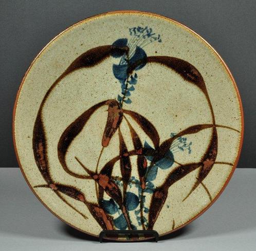 Een mooie en grote vintage Mashiko keramische plaat, Japan,, Antiek en Kunst, Antiek | Overige Antiek