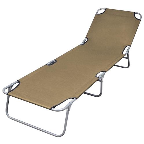 vidaXL Chaise longue pliable avec dossier rÃ©glable, Jardin & Terrasse, Chaises longues, Neuf, Envoi