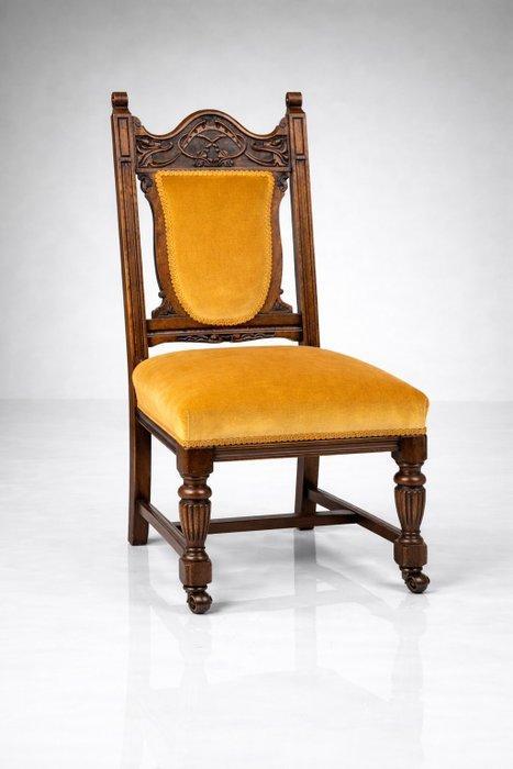 Chaise (6) - Acajou, Velours - Louis Philippe, Antiquités & Art, Antiquités | Autres Antiquités