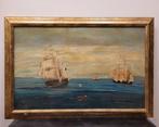 Franse school (XIX) - Batalla naval, Antiek en Kunst