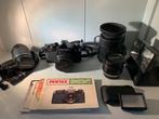 Pentax MV + 28mm + 50mm + 135mm + 2x Flits opzetstukken +