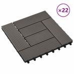 vidaXL 22 st Terrastegels 30x30 cm 2 m² HKC donkerbruin, Verzenden, Nieuw