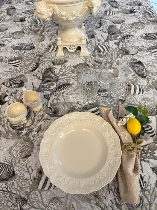 San Leucio - Exclusief kuststijl tafelkleed in zand-, beige-, Antiquités & Art, Tapis & Textile