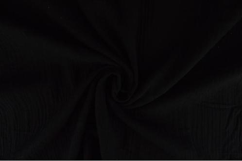 10 meter double gauze stof - Zwart - 100% katoen, Hobby en Vrije tijd, Stoffen en Lappen, 120 cm of meer, 200 cm of meer, Zwart