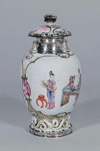 Famille rose theebus - Argent, Porcelaine - Chine -, Antiek en Kunst